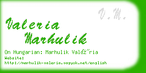 valeria marhulik business card